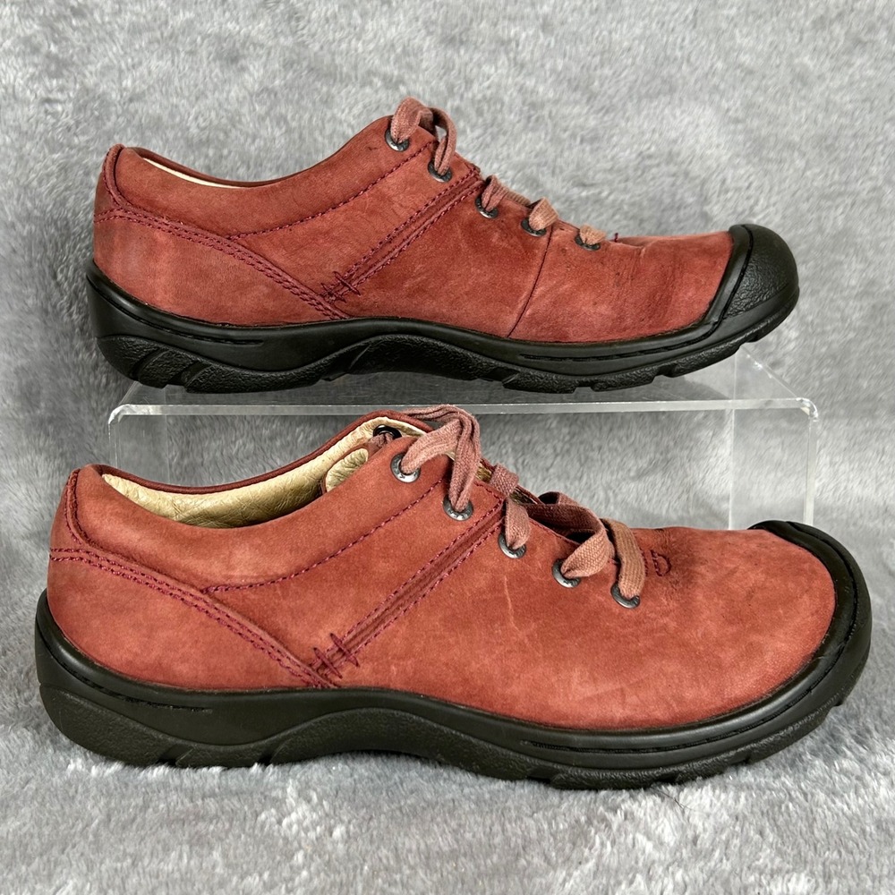 Keen Presidio Red Leather Lace Up Walking Shoes Sneakers Womens 8.5
